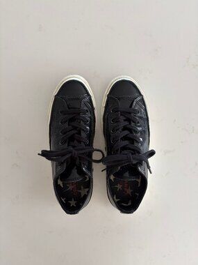 CONVERSE Black Patent Low Top Sneakers